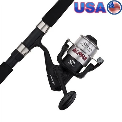 Combo de caña de pescar y carrete Alpha ligero grafito giratorio 15-25 lb 2 piezas nuevo Foto 1 de 4
