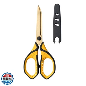 Colorful Titanium Non-Stick Scissors with Cover/Cap, All Purpose Fabric Sewin - Picture 1 of 5