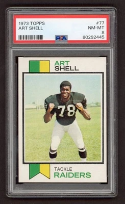1973 Topps Football #77 Art Shell RC Rookie PSA 8 NM-MT HOF Oakland Raiders - Image 1 of 2