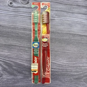 2 LOT Colgate Total Precision VTG NOS Triple Action Bristles Soft Full Head 61 B - Picture 1 of 6