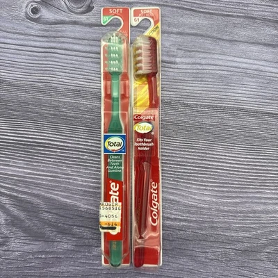 2 LOT Colgate Total Precision VTG NOS Triple Action Bristles Soft Full Head 61 B - Image 1 of 4