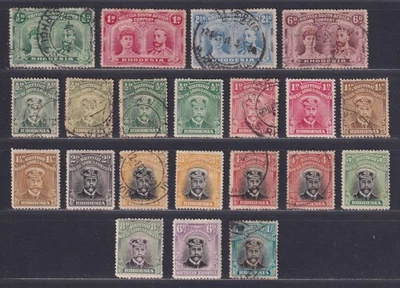 Rhodesia Scott 101\130 Used 1910-1923 George V Selection 21 Stamps SCV $244.25 - Image 1 of 2