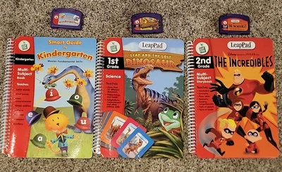 Leap Frog Pad Kindergarten 1st 2nd Grade Incredibles Dinosaurs Books Cartridges - Image 1 of 4