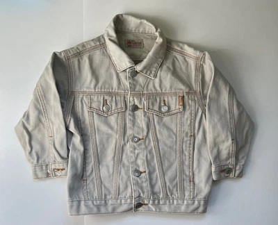 Chaqueta Denim Vintage Caqui Beige Niños Adam’s Jeans Marca 5t 110cm Años 90 Foto 1 de 4