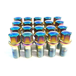 20 x TPi 14x1.25 TAPERED POLARISED NEO CHROME 27MM ALLOY WHEEL BOLTS - Picture 1 of 8