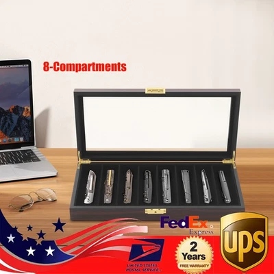 Vitrina de cuchillos negra 8 ranuras cuchillo caja de almacenamiento cuchillo organizador de exhibición NUEVO Foto 1 de 4