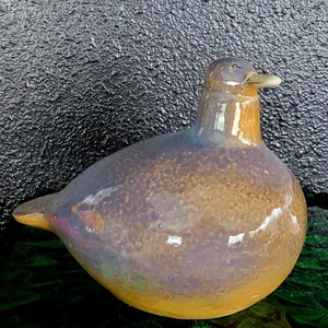 Vintage Studiokeramik Strand Meer Vogel blau lila Tropfglasur - Bild 1 von 8