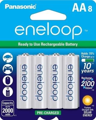 Panasonic BK-3MCCA8BA eneloop AA 2100 Cycle Ni-MH Pre-Charged Rechargeable... - Image 1 of 4