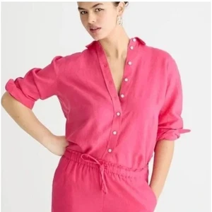 J Crew Baird McNutt Irish Linen Slim Fit Button Down Shirt Pink 12 - Picture 1 of 8