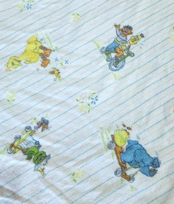 Vintage Sesame Street Baby Receiving Blanket Cotton Y2K Big Bird Cookie Monster - Image 1 of 3