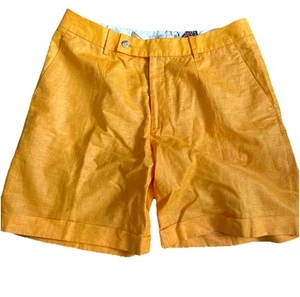 Peter Millar Womens size 8 Linen Golf Shorts $125.00 Yellow/Orange - Picture 1 of 6