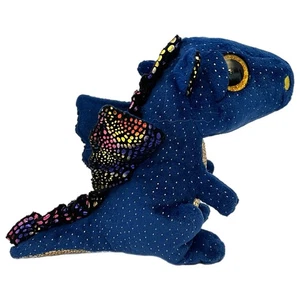 TY Dragon ‘SAFFIRE’ Beanie Boos 6" Blue Sparkle Eye Wings w/ Tush Tag 2021 - Picture 1 of 9