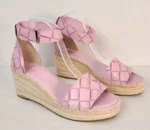 Sandalia de cuña FRANCO SARTO Clemens 10M correa de tobillo de cuero tejido en relieve rosa - Imagen 1 de 20