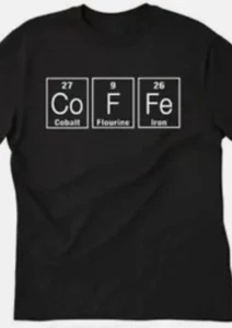 Coffee Periodic Table Funny t shirt tee - Picture 1 of 1