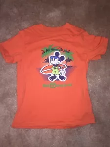 Childrens Disney Mickey Mouse Orange T-shirt Large Perfect Preowned Condition - Picture 1 of 4