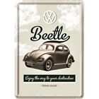 Nostalgic-Art - Garaż Blaszany znak Metalowy znak Pocztówka - VW Retro Beetle 