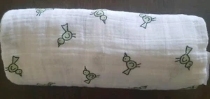 Aden + Anais Green Bird Print Muslin Baby Blanket Jungle Jam Swadle NWOT - Picture 1 of 4