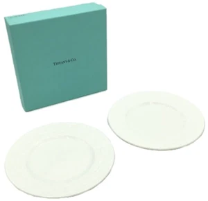 Tiffany & Co. Tiffany Terrace White Platter Plate Leaves Pattern Set of 2 W/ Box - Picture 1 of 6