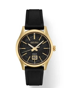 Seiko Essentials Matte Black Dial with Black Silicone Strap Men's Watch SUR560 - Picture 1 of 3
