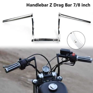 universal 7/8" 22mm Motorcycle Drag Z Bar Handlebar Chrome For Honda Halley UK - Picture 1 of 5