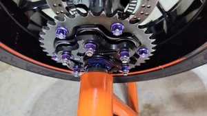 KTM Super Duke 1290R 2014-2023 TIPRO 6x M10 x 1.25 Titanium Cush Drive Nuts - Picture 1 of 8