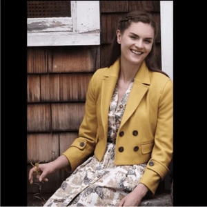 Cartonnier  Luisa Wool Cropped Blazer Yellow mustard Size Small - Picture 1 of 11