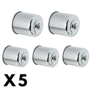 5 Pack Chrome K&N Oil Filter for Honda CBR1100XX 1997-2008 - Picture 1 of 1