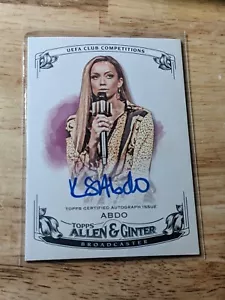 2023-24 TOPPS UEFA CLUB WETTBEWERBE FLAGGSCHIFF Kate Abdo AUF KARTE Auto SSP - Bild 1 von 2