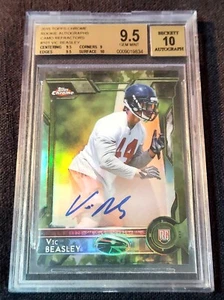 2015 Topps Chrome Camo /99 Auto Vic Beasley Refractor Rookie RC #101 BGS 9.5/10 - Bild 1 von 3