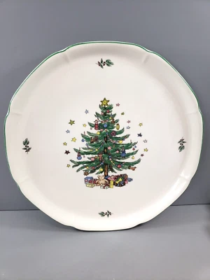 Nikko 10 3/4" Felices Fiestas Plato Redondo para Pastel/Bandeja Japón NAVIDAD Foto 1 de 4