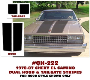 QH-222 1978 1980 1985 1987 CHEVY EL CAMINO SS - DUAL HOOD & TAILGATE STRIPES - Bild 1 von 1