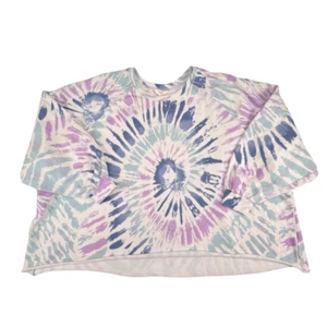 Terra & Sky Sweatshirt 3X Pastel Spiral Tie Dye Print Top Relaxed Fit Boho Shirt - Bild 1 von 10