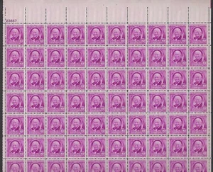 960 MNH sheet of 70 3-cent stamps honoring William White, Writer-Plate #23857 UL - Picture 1 of 2
