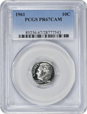 1961 Roosevelt Silver Dime PR67CAM PCGS - Image 1 of 2