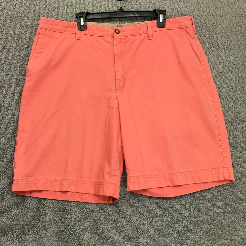 Pantalones Cortos IZOD Agua Salada Chinos Para Hombres 40 Naranja Algodón Sólido Frente Plano Playa Informal Foto 1 de 4