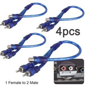 4Pcs RCA Y Splitter Audio Jack Cable Adapter 1 Female to 2 Male Connector USA - Picture 1 of 18