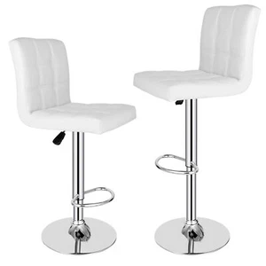 4 Colors Bar Stools Adjustable Counter Chairs with Footrest Home Office 2/4 PCS - Picture 1 of 77