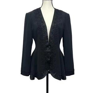 Vintage Nite Line by Shani Black Beaded Formal Jacket Size 8 - Picture 1 of 9