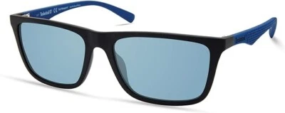 Gafas de sol Timberland TBA9264 02D negras y azules polarizadas cuadradas marco 56-17-140 Foto 1 de 3