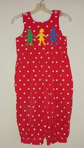 Vintage Kelly's Kids Girls Size 7 Red Polka Dot Romper - Picture 1 of 4
