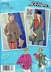 Misses Cape, Vest, Hat, Hood Bag & Clutch Simplicity Pattern 1775 XS-XXL Uncut - Picture 1 of 2