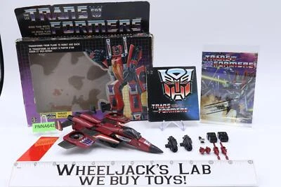 Thrust 100% Complete W/Box Canadian 1985 Vintage G1 Transformers Hasbro Figure - Image 1 of 4