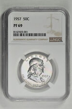 1957 50C Silver Proof Franklin Half Dollar NGC PF 69