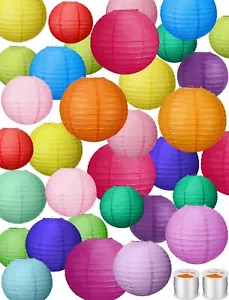 Yahenda 80 Pcs Colorful Paper Lanterns Hanging Paper Lanterns Chinese and Jap... - Picture 1 of 7