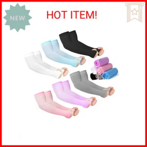 12 Pairs Sun Protection Sleeves UV Cooling Arm Men Women Sports with Thumb Hole - Picture 1 of 2