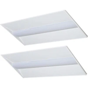 Luz Troffer LED 2x4, Luz de Techo Empotrada Retroiluminada, Regulable, Paquete de 2. - Imagen 1 de 8