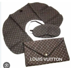 Louis Vuitton Unused Monogram Travel Set Pouch Eye Mask Inflatable Neck Pillow - Picture 1 of 9