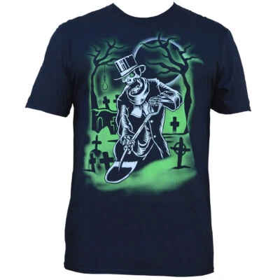 Lowbrow Art Grave Digger Camiseta Negra Cementerio Esqueleto Top Sombrero Camiseta Adi S-2XL Foto 1 de 3