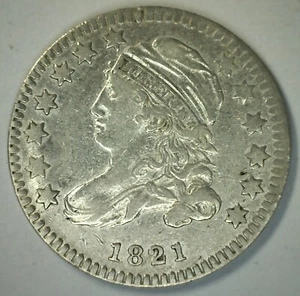 1821 Capped Bust Silver US Dime Ten Cent US Type Coin 10c Extra Fine Small Date - Picture 1 of 2