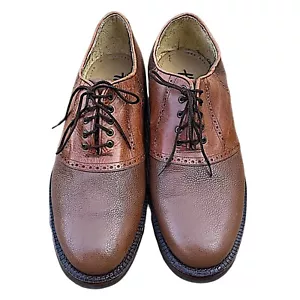 HITCHCOCK Men’s Brown Leather Oxford Shoes Size 11 1/2 Sporty Casual 5E Wide - Picture 1 of 11